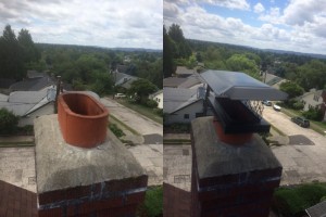 We now install Chimney caps, keep the water out!